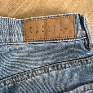 Pacific Sunwear Blue Denim Jeans with Distressed Look